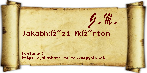 Jakabházi Márton névjegykártya